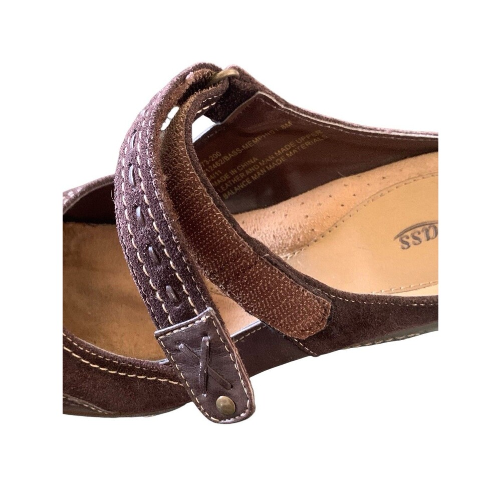 Bass Memphis Clogs  Y2K  Womens 8M  Brown Leather Mary Jane Chunky Heel Mules - Picture 8 of 10